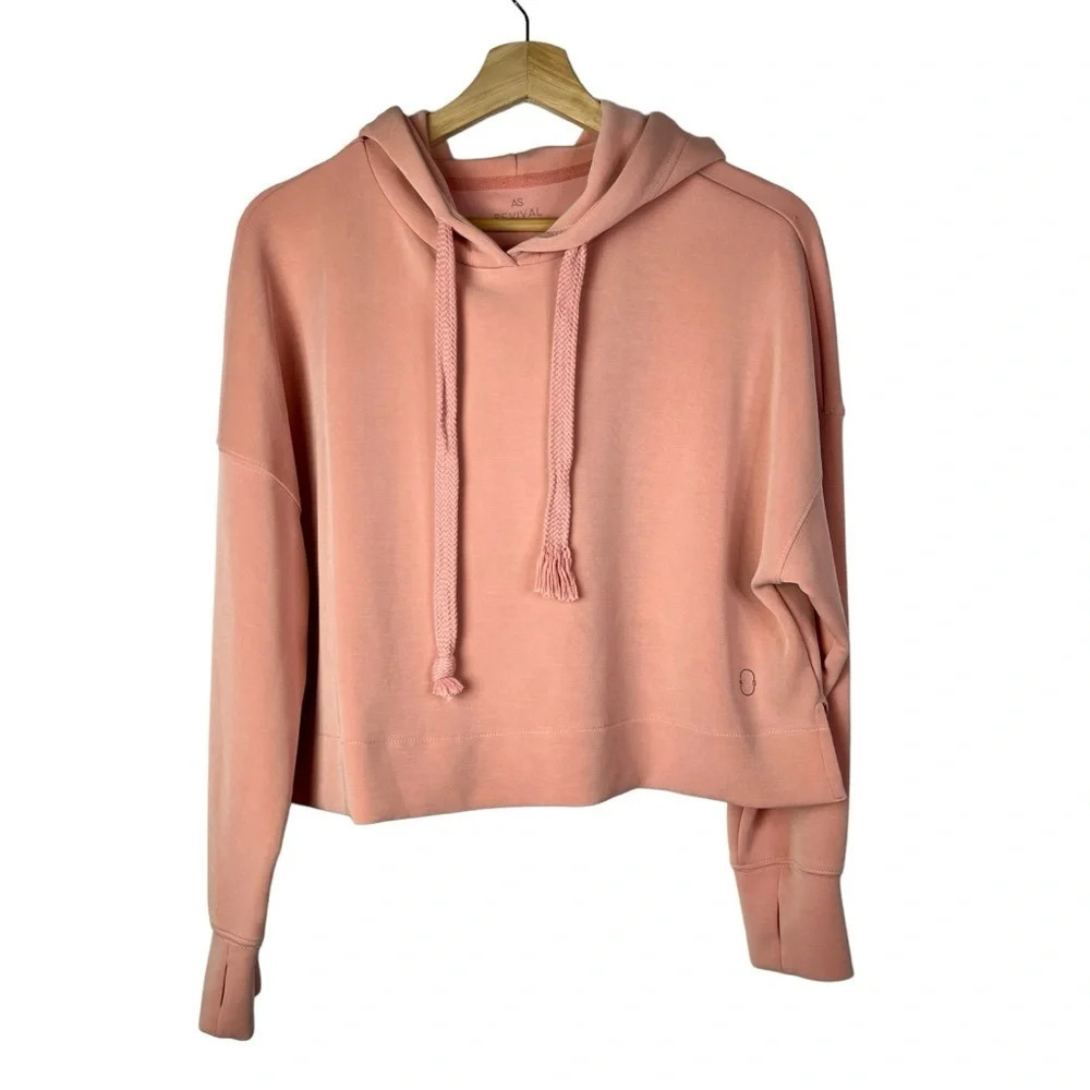 As Revival AS Pink Soft Modal Cropped Pullover Hoodie XS